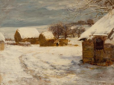 Ein Bauernhof im Winter von John Robertson Reid