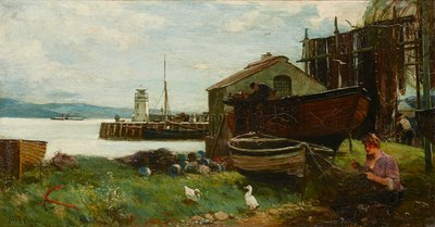 Netze flicken, Ardrishaig von John Robertson Reid
