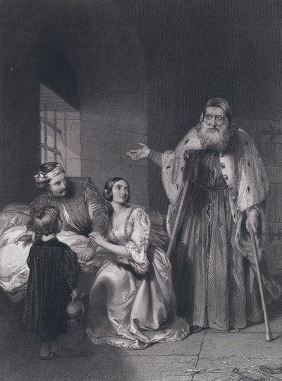 Francesco Foscari, Doge von Venedig, verkündet das Exil-Urteil über seinen Sohn Giacopo von John Rogers (after) Herbert