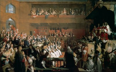 Der Prozess der sieben Bischöfe im House of Commons während der Herrschaft von James II von John Rogers Herbert