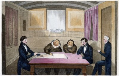 Die Eskimos Ikmalik und Alelagliu - Zeichnung von Captain Ross von John Ross