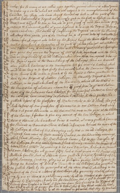 Ein Brief von John Row, einem Studenten in St. Andrews, an seinen Onkel, 1691 von John Row