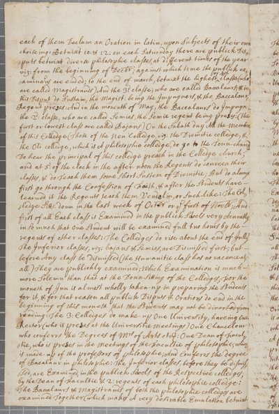 Ein Brief von John Row, einem Studenten in St. Andrews, an seinen Onkel, 1691 von John Row