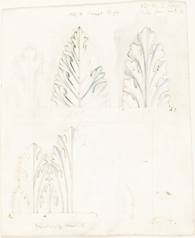 Ornamentstudie mit Akanthusmotiv für "Die Steine von Venedig" von John Ruskin