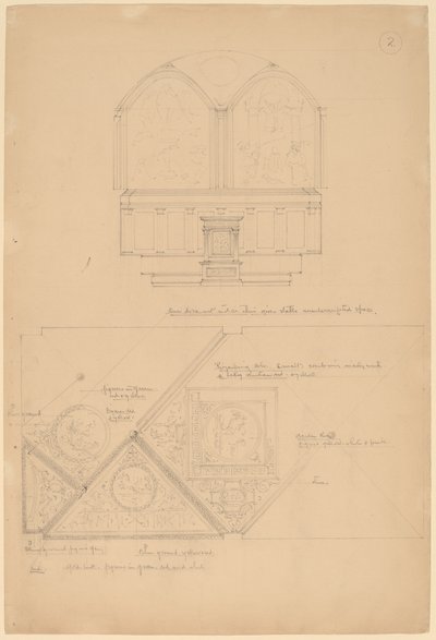 Studie eines Altars und Deckenpaneele von John Russell Pope