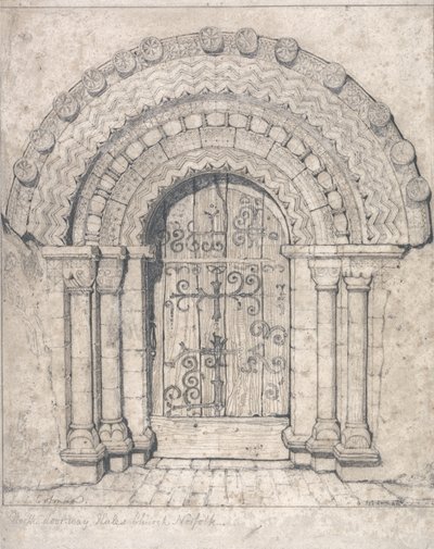 Nordportal der Hales Kirche, Norfolk von John Sell Cotman