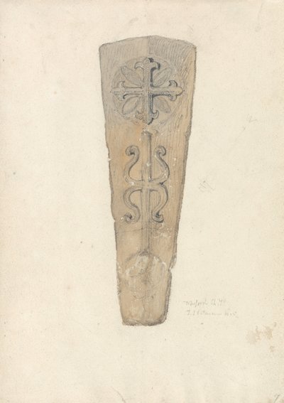 Studie eines Sargdeckels aus einer (?) Norfolk Kirche von John Sell Cotman