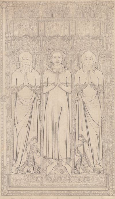 Das Grabmessing von Robert Braunche und seinen zwei Ehefrauen in der St. Margaret