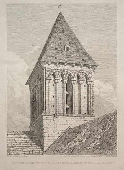 Turm der Kirche von Haute Allemagne bei Caen von John Sell Cotman