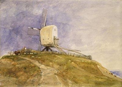 Windmühle auf einem Hügel, 19. Jahrhundert von John Sell Cotman