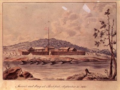 Ankunft und Aufenthalt in Rockfort, 1821 von John Simpson