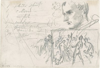 Napoleonischer Kopf und Urteil des Paris [verso] von John Singer Sargent