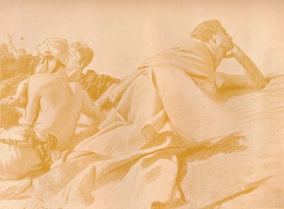 Liegende Figuren David im Lager Sauls von John Singer Sargent