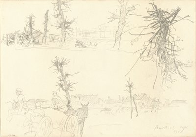 Soldaten in einer verwüsteten Landschaft [recto], 1918 von John Singer Sargent