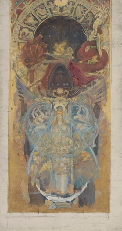 Studie für die Wandgemälde der Boston Public Library: Entwurf für einen Torbogen von John Singer Sargent