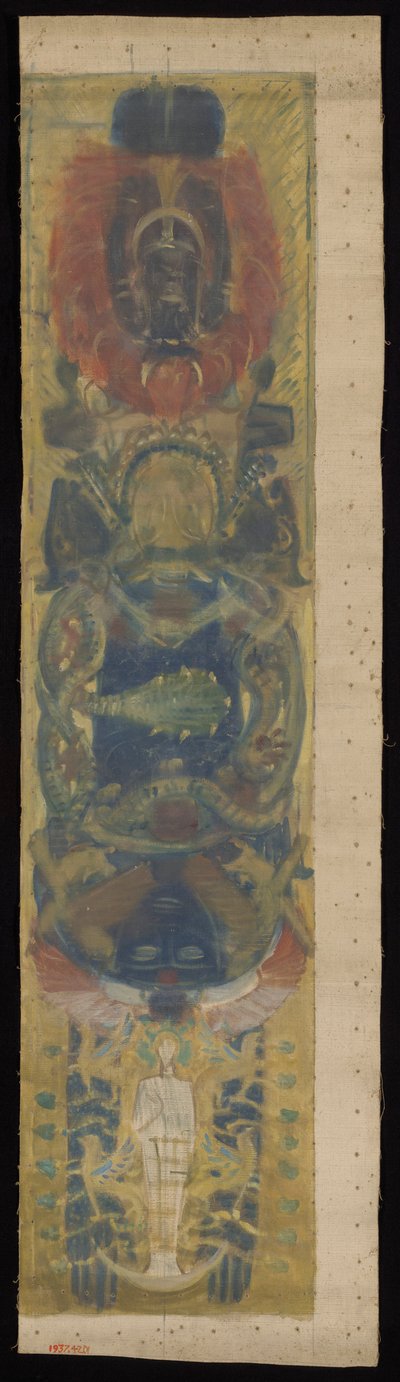 Studie für die Wandgemälde der Boston Public Library: Heidnische Köpfe, für ein Gewölbe von John Singer Sargent
