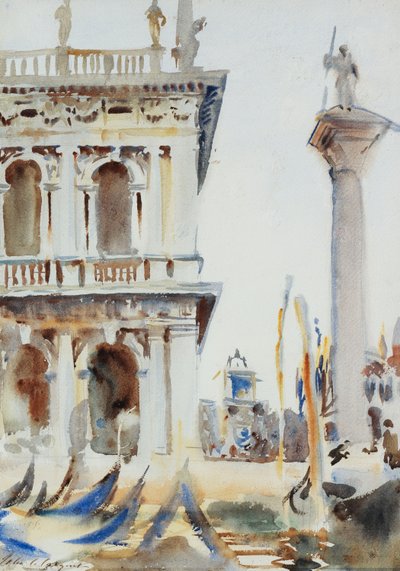 Die Ecke der Libreria mit der Säule des Heiligen Theodor, Venedig, 1904 von John Singer Sargent