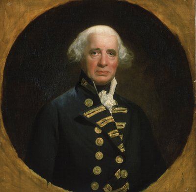 Porträt von Admiral Richard Howe (1726-1799), erster Earl of Howe, Kommandant der Kanalflotte 1794, er nahm an den Französischen Revolutionskriegen (1793-1802) vor der Küste von Ouessant (Frankreich) teil von John Singleton Copley