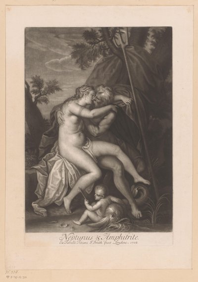 Neptun und Amphitrite küssend von John Smith