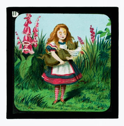 Alice im Wunderland, kolorierte Laternenbilder von John Tenniel