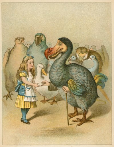 Der Dodo überreicht feierlich den Fingerhut aus Alice im Wunderland von John Tenniel
