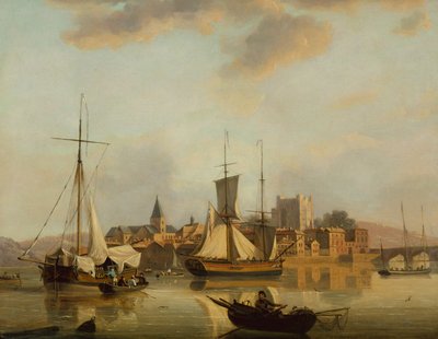 Ansicht von Rochester mit Schiffen von John Thomas Serres