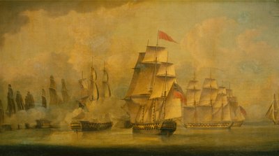 Schlacht in der Straße von Malakka, 15. Februar 1804 von John Thomas Serres