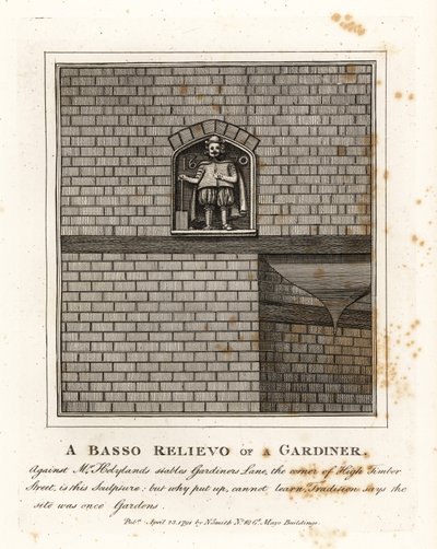 Basrelief eines Gärtners an der Wand von Mr von John Thomas Smith