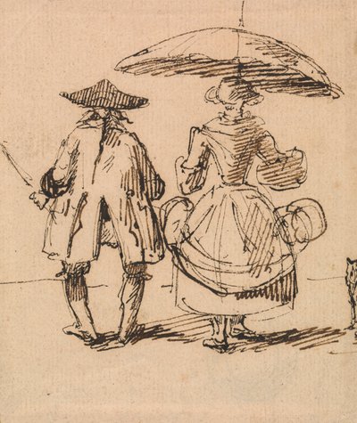 Joseph Nollekens R.A. und Mrs. Nollekens: Das Paar Zirkel und das Paar Messschieber nebeneinander von John Thomas Smith