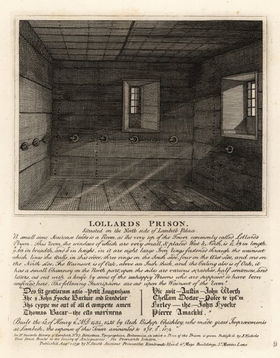 Lollards Gefängnis im Turm des Lambeth Palace von John Thomas Smith