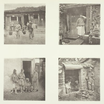 Foochow-Kulis, ein Foochow-Detektiv, der Chef der Diebe, Bettler, die in einer Tour leben, um 1868 von John Thomson
