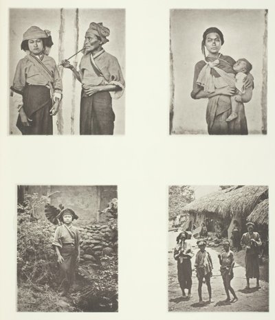 Pepohoan-Frauen, Art des Kindertragens, Kostüm der Baksa-Frauen, Lakoli, ca. 1868 von John Thomson
