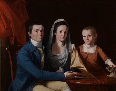 Jonathan Trumbull, Jr., Eunice Backus Trumbull und Faith Trumbull (später Faith Trumbull Wadsworth) (1740) von John Trumbull