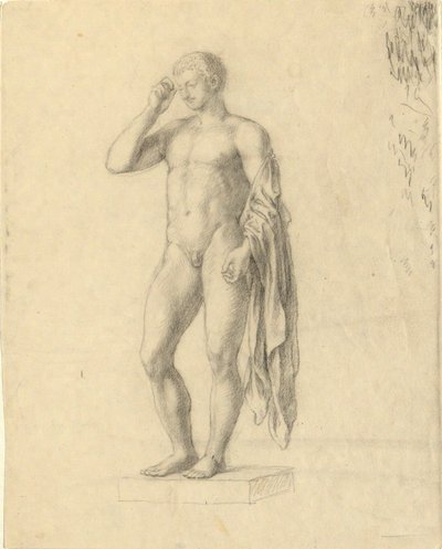 Nackte männliche Figur (klassisch) zeigt linke (?) Seite von John Trumbull