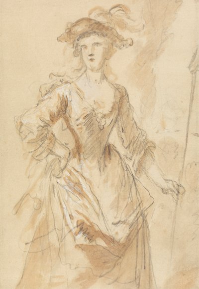 Porträt einer jungen Dame als Schäferin von John Vanderbank