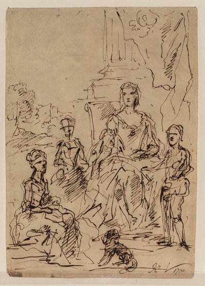 Skizze für eine Familienporträtgruppe, 1730 von John Vanderbank