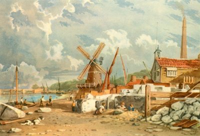 Randalls Flint Mill, Nine Elms, Battersea, 1830, 1947 von John Varley I