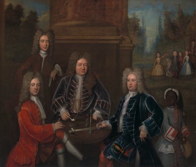 Elihu Yale mit Mitgliedern seiner Familie und einem versklavten Kind von John Verelst