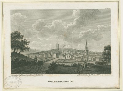Wolverhampton - Südwestansicht: Gravur, undatiert [ca. 1796] von John Walker