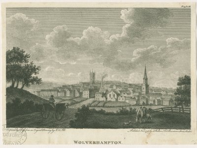 Wolverhampton - Südwestansicht: Gravur, undatiert [ca. 1796] von John Walker