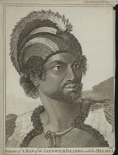 Ein Mann von den Sandwichinseln mit seinem Helm von John Webber