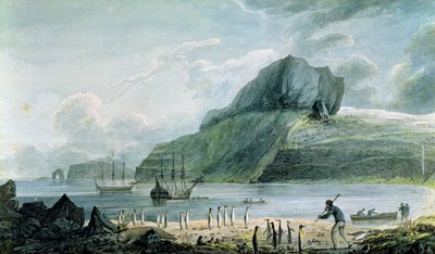 Ansicht des Weihnachts-Hafens im Kerguelen-Land, 1781-4 von John Webber