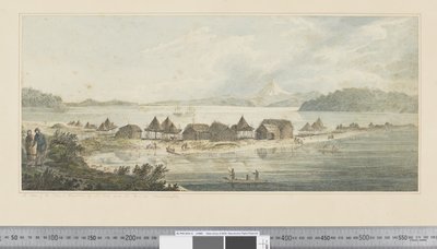 F.41 Eine Ansicht der Stadt und des Hafens von St. Peter und St. Paul in Kamtschatka, um 1783-84 (Aquarell) von John Webber