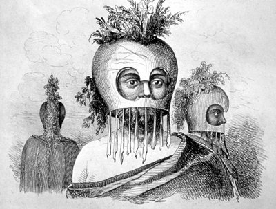 Hawaiianischer Mann mit einer Kürbismaske von John Webber