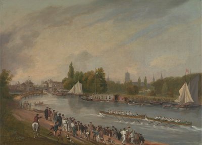 Ein Bootsrennen auf dem Fluss Isis, Oxford von John Whessell