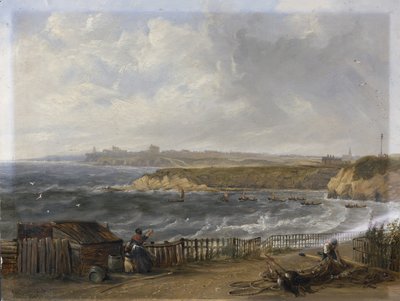 Cullercoats Blick Richtung Tynemouth - Flut von John Wilson Carmichael