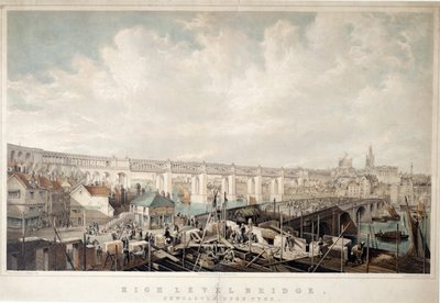 High Level Bridge, Newcastle upon Tyne, graviert von George Hawkins von John Wilson Carmichael