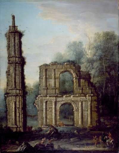 Die Ruinen von Holdenby Castle, Northamptonshire, ca. 1735-45 von John Wootton