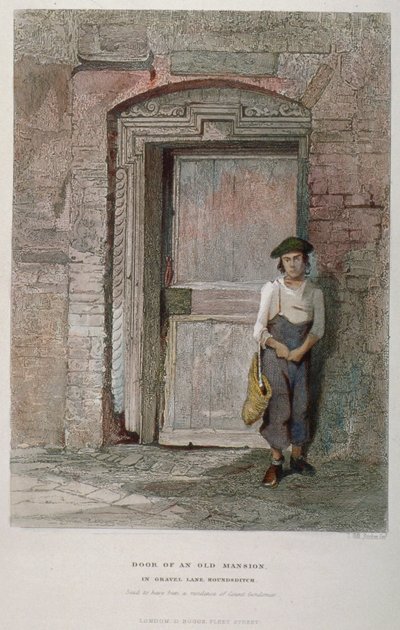 Tür eines alten Herrenhauses in Gravel Lane, City of London, 1851 von John Wykeham Archer