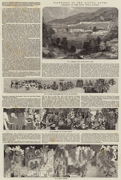 Gemälde in den Ajunta-Höhlen, Museum des East India House von John Wykeham Archer
